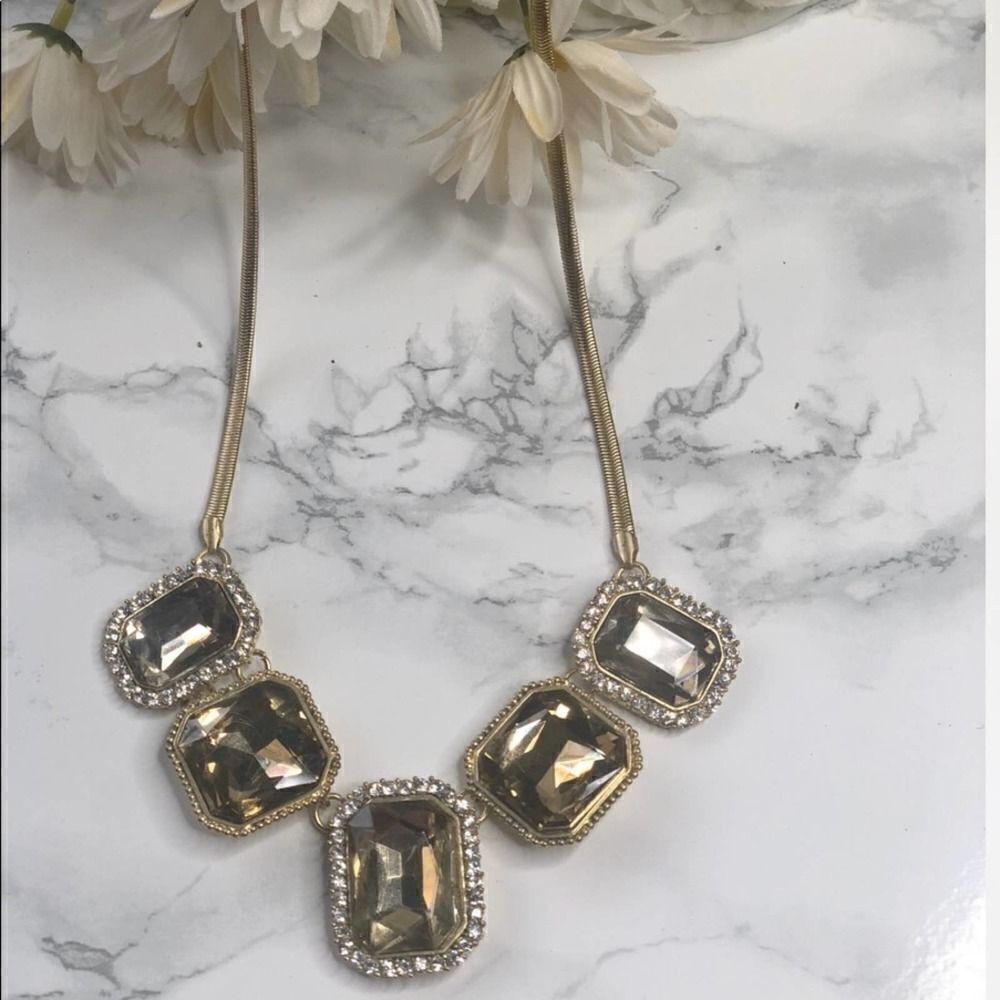 2/$20 Gold Gemstone Necklace Earring Set - Picture 2 of 4